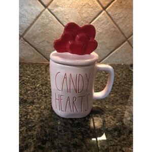 Rae Dunn Candy Hearts Valentines Day Mug With Heart Topper